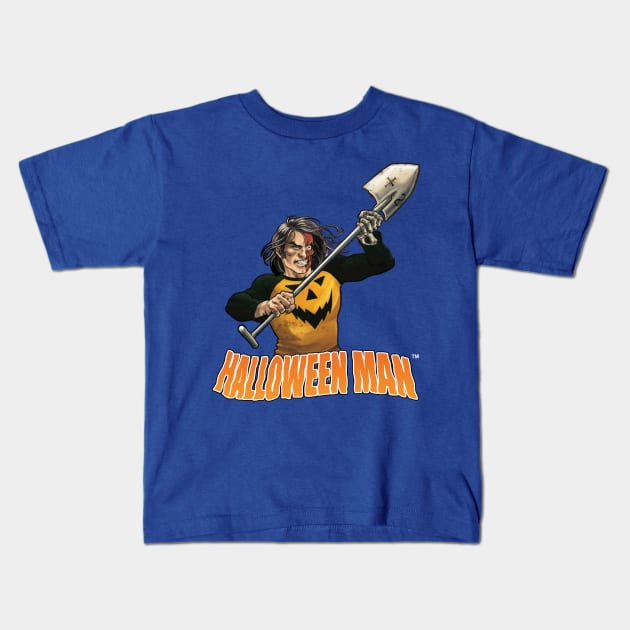 Halloween Man "Shovel" Kids T-Shirt by DrewEdwards